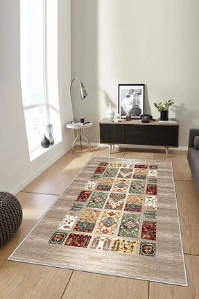 فرش بژ زیره ضد لغزش df home - کد 817294680