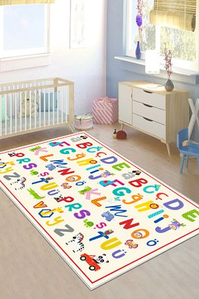 فرش بچه گانه سفید پلی استر Hülya Home - کد 825551466