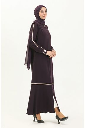 کلاه و ابایا بنفش زنانه بافتنی sefamerve - کد 833374206