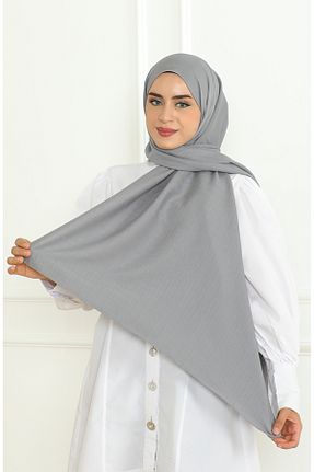 روسری طوسی پلی استر sefamerve - کد 857829965