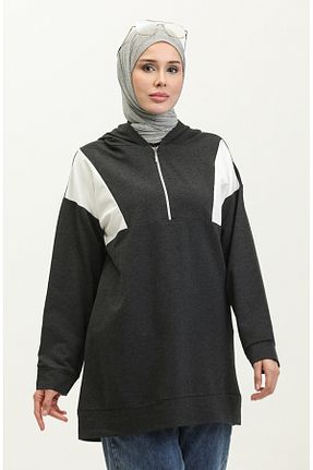 سوئیشرت حجاب طوسی زنانه بافتنی sefamerve - کد 836068879