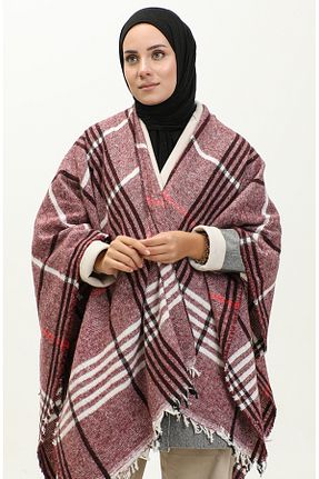 پانچو حجاب زرشکی زنانه بافتنی sefamerve - کد 837976509