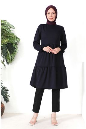 تونیک حجاب بنفش زنانه ویسکون sefamerve - کد 834609651