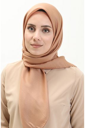 روسری قهوه ای پلی استر sefamerve - کد 845922420