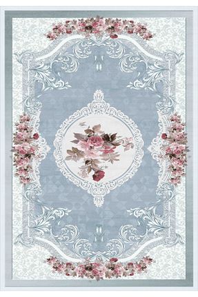 فرش آبی زیره ضد لغزش df home - کد 818394376
