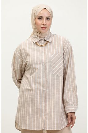 پیراهن حجاب قهوه ای زنانه Relaxed sefamerve - کد 833378335