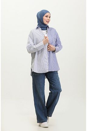 پیراهن حجاب سرمه ای زنانه Relaxed sefamerve - کد 833378161