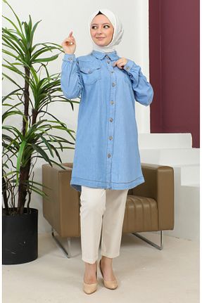 پیراهن حجاب آبی زنانه Relaxed sefamerve - کد 833377260