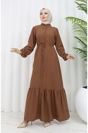 لباس حجاب قهوه ای زنانه رگولار sefamerve - کد 833377211