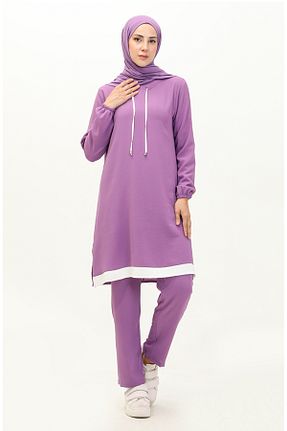 ست بالاتنه و پائین تنه حجاب بنفش زنانه Relaxed sefamerve - کد 837845093