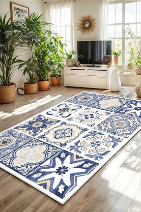 فرش آبی زیره ضد لغزش Evimle - کد 922723800
