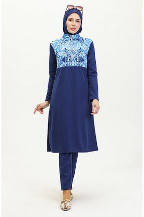 مایو حجاب سرمه ای زنانه Etnik sefamerve - کد 843724801