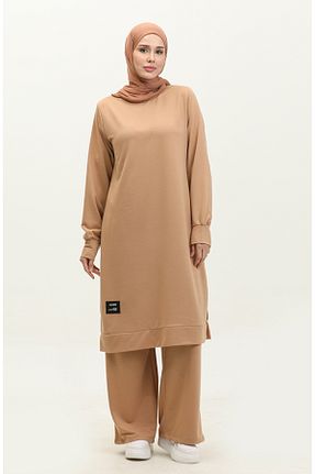 ست بالاتنه و پائین تنه حجاب قهوه ای زنانه Relaxed sefamerve - کد 846134999