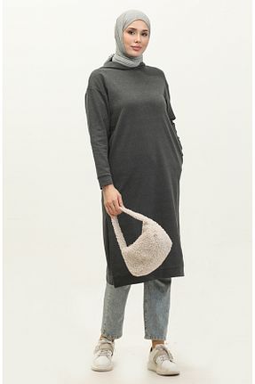 تونیک حجاب طوسی زنانه ویسکون sefamerve - کد 834610239