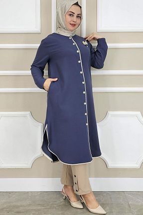 کلاه و ابایا طوسی زنانه پنبه ای PYS - کد 930414186