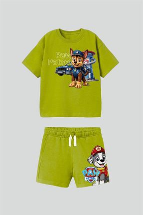 ست لباس راحتی سبز بچه گانه طرح دار KidsSel - کد 930377976