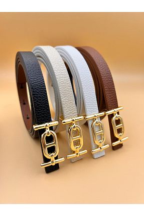 کمربند خاکی زنانه چرم مصنوعی Desre Moda - کد 930420724