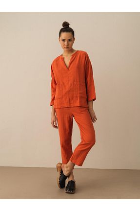 پیراهن نارنجی زنانه رگولار Xint - کد 673686339