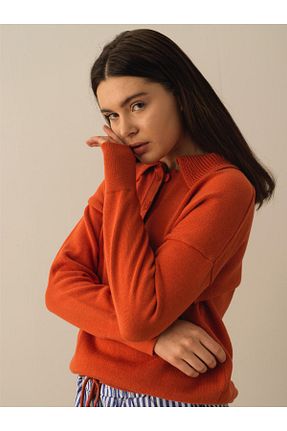 پلیور نارنجی زنانه ساده Xint - کد 670385690
