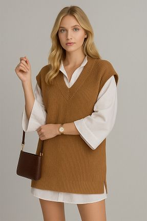 سوئیتر قهوه ای زنانه اکریلیک WAPPA - کد 56468052