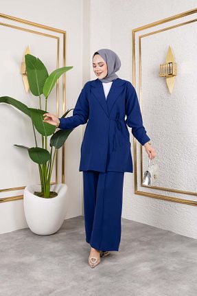 ست بالاتنه و پائین تنه حجاب سرمه ای Bomber Elif Artar - کد 930434241