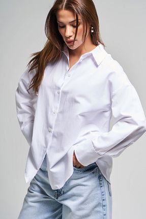 پیراهن سفید زنانه اورسایز its basic - کد 930423964