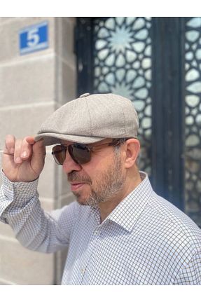 کلاه بژ مردانه پنبه ای Göksu Şapka - کد 930469496