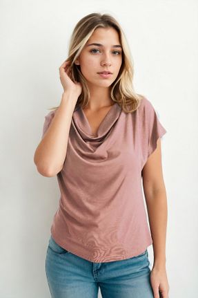 بلوز قهوه ای زنانه ساده Vitrin - کد 920871432