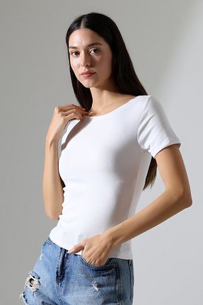 تیشرت سفید زنانه اورسایز Endies - کد 930504400
