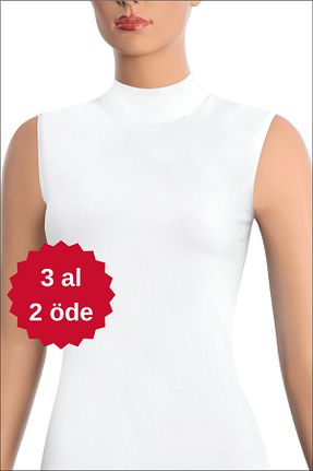 رکابی سفید زنانه بدون آستین NİSYVE - کد 831563061