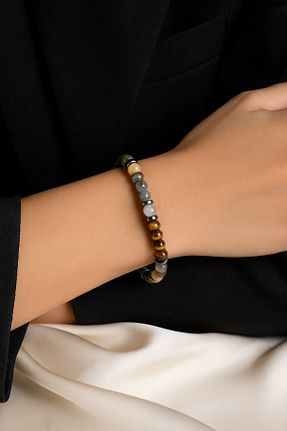 دستبند جواهر مشکی زنانه سنگ طبیعی Safnaturel - کد 858163957
