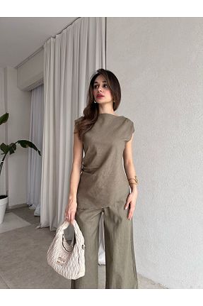 کت و شلوار خاکی زنانه ویسکون Mooi Butik - کد 930533774