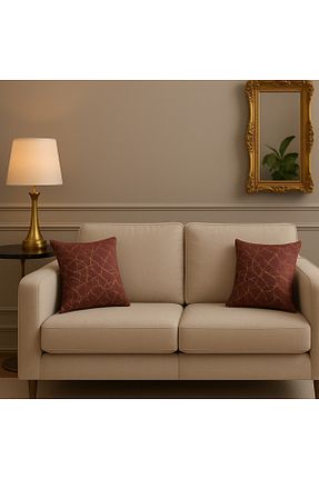 کوسن و روکش کوسن قهوه ای مخمل HİG HOME - کد 930480553