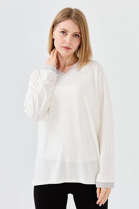 بلوز نباتی زنانه ساده Desen Triko - کد 686881550