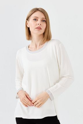 بلوز نباتی زنانه ساده Desen Triko - کد 686881535