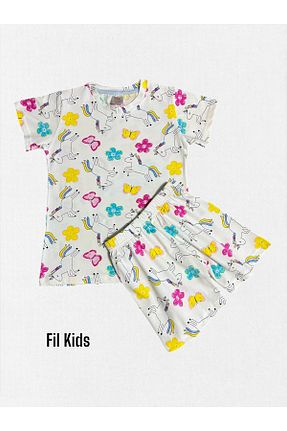 ست لباس راحتی سفید بچه گانه طرح دار elmas kids - کد 930538151