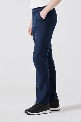 شلوار سرمه ای مردانه کتان muzzo jeans - کد 930544066