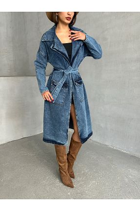 ترنچکت آبی زنانه بدون آستر ÇEÇİM - کد 930549189
