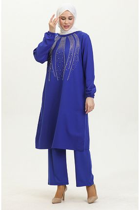 تونیک حجاب سرمه ای زنانه بافتنی sefamerve - کد 836541588