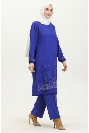 تونیک حجاب سرمه ای زنانه بافتنی sefamerve - کد 836541501