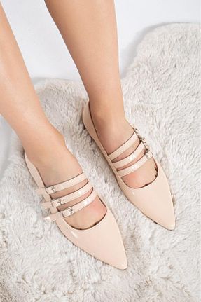 بابت بژ زنانه چرم لاکی Nil Shoes - کد 930554606