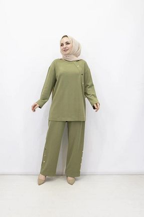 ست بالاتنه و پائین تنه خاکی زنانه بافتنی Armine TREND - کد 930554666