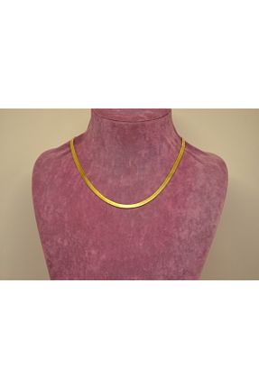 گردنبند استیل ( فولاد ) زرد زنانه استیل ضد زنگ MAY AKSESUAR VE TAKI - کد 905831158