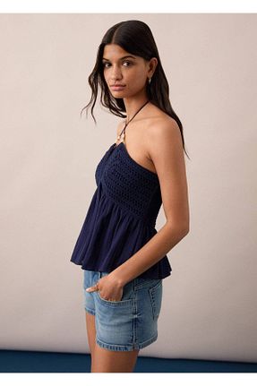 شلوارک و برمودا آبی زنانه پنبه ای MANGO Teen - کد 921394909