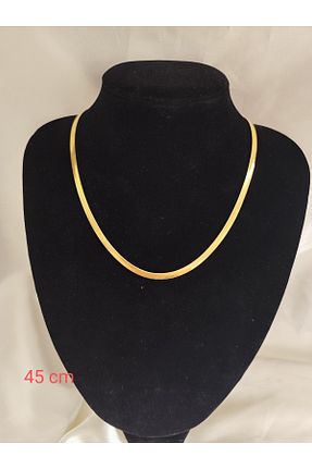 گردنبند استیل ( فولاد ) زرد زنانه استیل ضد زنگ MAY AKSESUAR VE TAKI - کد 905831158