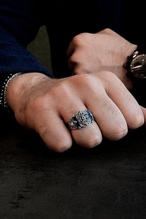 انگشتر نقره مردانه زیرکن goldberia - کد 816495916