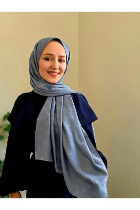 شال آبی زنانه Kesik Elyaf Eyfel - کد 922869316