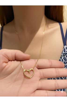 گردنبند استیل ( فولاد ) زرد زنانه استیل ضد زنگ Esra Butik Hane - کد 930608611