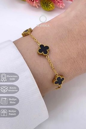دستبند استیل (فولاد) طلائی زنانه استیل ضد زنگ MAVEGA - کد 891578193