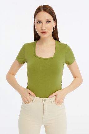 بلوز سبز زنانه ساده LAENT - کد 930603182